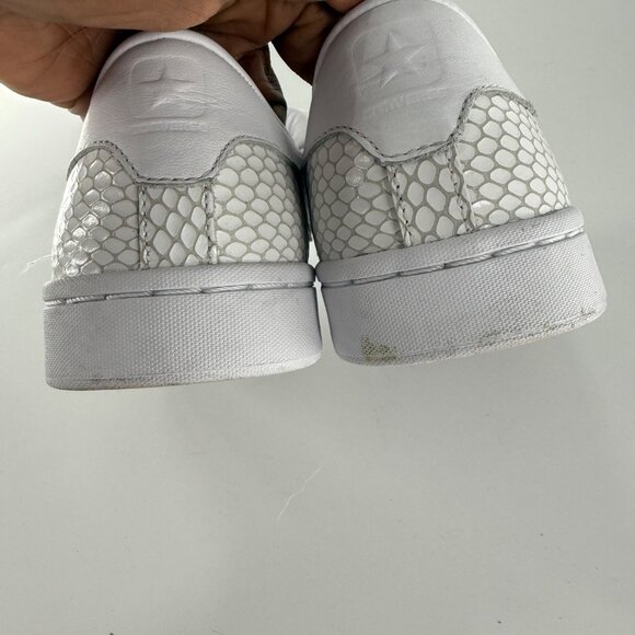 Converse All Star White Leather Snakeskin Texture Sneakers W/ Lunarlon US 7.5 - Picture 6 of 10